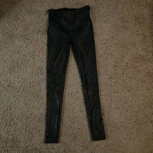 Faux leather spanx leggings